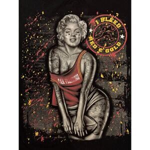 San Francisco 49ers Forty Niners I Bleed Red & Gold Pin up Monroe 3XL Pro Tag